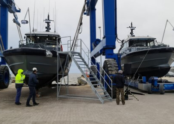 Ceremony Launches Two New, Estonian-Built Force Protection Navy Vessels