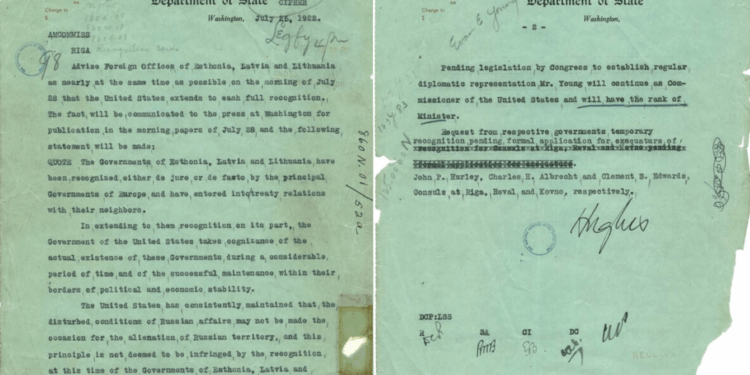 100 YEARS of CONTINUOUS U.S.-BALTIC DIPLOMATIC RELATIONS