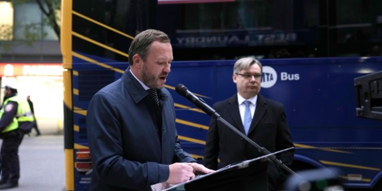 The Foreign Minister of Estonia, Margus Tsahkna at the Opening of Ernst Jaakson Way in New York City