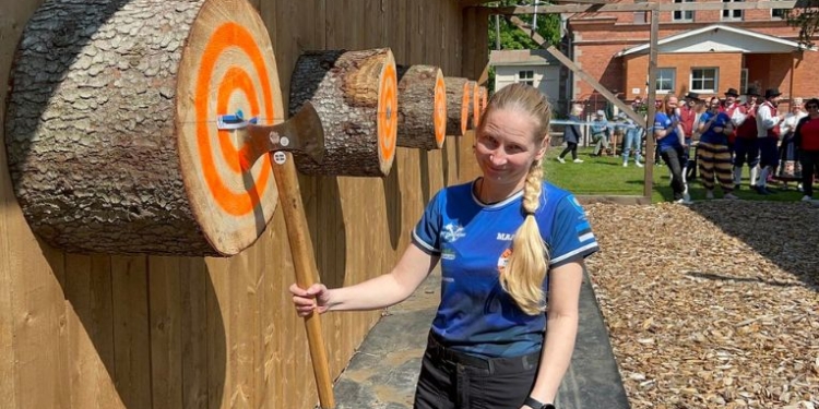 Estonia’s Maarika Lepik crowned women’s world champion in axe throwing